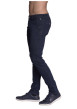 Thumbnail Jean en coton indigo avec une coupe droite et des passants pour ceinture - Image 2