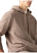 Thumbnail Sweat beige chiné en coton avec un col à capuche et une poche kangourou