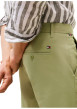 Thumbnail Pantalon Chino en coton vert à coupe slim avec logo de la marque - Image 2