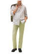 Thumbnail Pantalon Chino en coton vert à coupe slim avec logo de la marque - Image 4