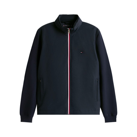 Blouson en coton marine pourvu d'une glissière...