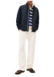 Thumbnail Blouson en coton marine pourvu d'une glissière aux couleurs de la marque - Image 4