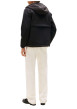 Thumbnail Blouson noir avec un col à capuche et une fermeture à glissière - Image 3