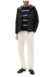 Thumbnail Blouson noir avec un col à capuche et une fermeture à glissière - Image 4