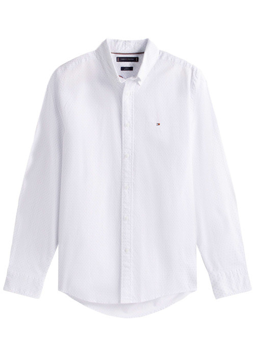 Chemise blanche fantaisie à coupe droite avec un col à rabats