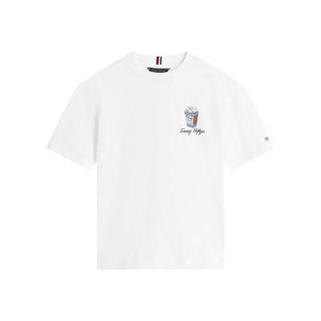 T-shirt à coupe droite en coton blanc uni...