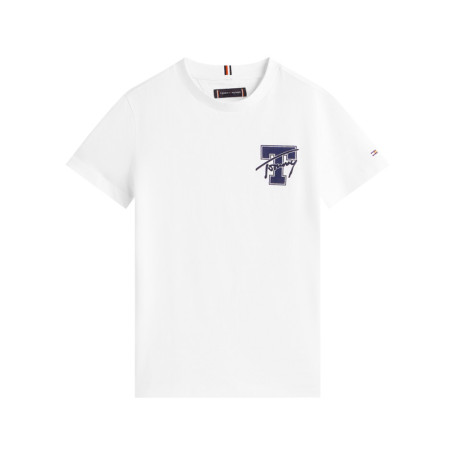 T-shirt en coton blanc avec un col rond et des...