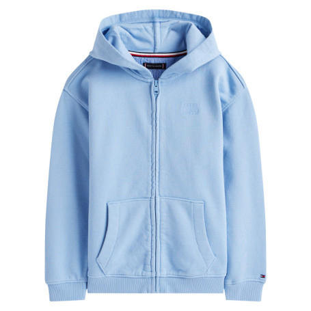 Sweat en coton bleu uni pourvu d'un col à...