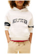 Thumbnail Sweat en coton écru uni pourvu d'un col à capuche et d'un imprimé oversize - Image 2