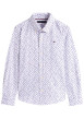Thumbnail Chemise en coton blanche coupe droite ornée d'un motif fantaisie