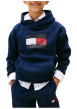 Thumbnail Sweat en coton marine à imprimé fantaisie avec un col à capuche - Image 2