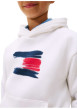 Thumbnail Sweat en coton blanc à imprimé fantaisie avec un col à capuche - Image 4