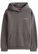 Thumbnail Sweat en coton anthracite avec un col à capuche et des manches longues