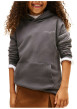 Thumbnail Sweat en coton anthracite avec un col à capuche et des manches longues - Image 2