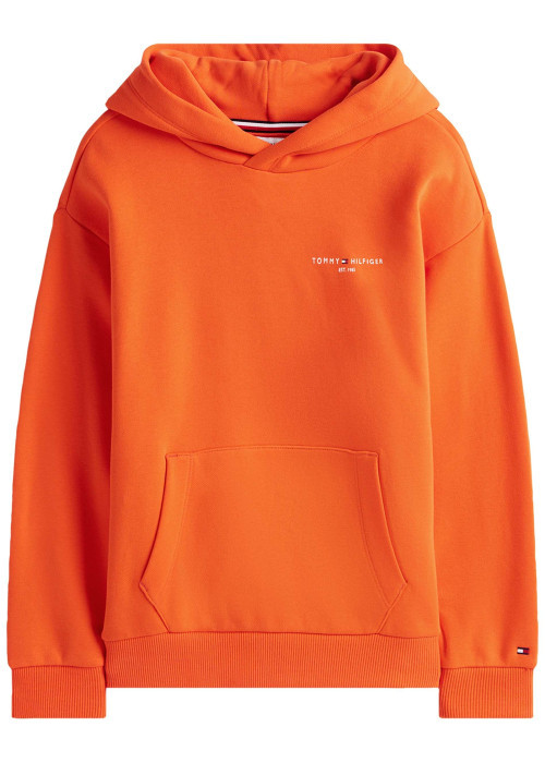 Sweat en coton orange avec un col à capuche et des manches longues