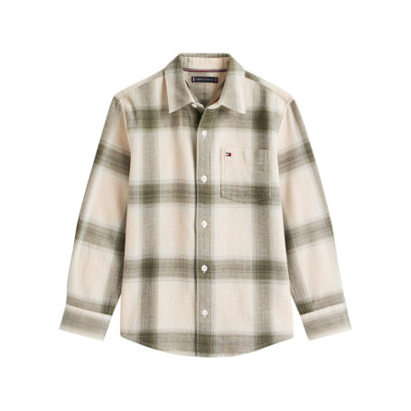 Chemise en coton écrue ornée d'un motif à...