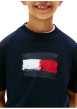 Thumbnail T-shirt en coton marine à imprimé fantaisie avec un col rond - Image 4