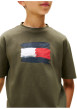 Thumbnail T-shirt en coton kaki à imprimé fantaisie avec un col rond - Image 4