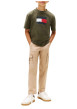 Thumbnail T-shirt en coton kaki à imprimé fantaisie avec un col rond - Image 5