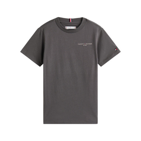 T-shirt en coton anthracite à col rond avec des...