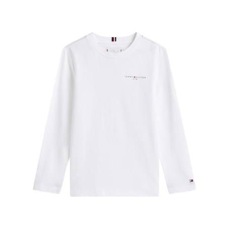 T-shirt en coton blanc uni à col rond avec des...