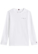 Thumbnail T-shirt en coton blanc uni à col rond avec des manches longues