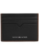 Thumbnail Porte-cartes en cuir noir uni avec multiples rangements