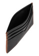 Thumbnail Porte-cartes en cuir noir uni avec multiples rangements - Image 3