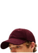 Thumbnail Casquette bordeaux unie en velours côtelé avec logo de la marque - Image 4