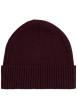 Thumbnail Bonnet en coton côtelé bordeaux uni avec un large revers - Image 2