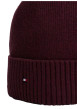 Thumbnail Bonnet en coton côtelé bordeaux uni avec un large revers - Image 3