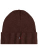 Thumbnail Bonnet en coton côtelé brun uni avec un large revers