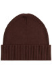 Thumbnail Bonnet en coton côtelé brun uni avec un large revers - Image 2