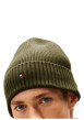 Thumbnail Bonnet en coton côtelé kaki uni avec un large revers - Image 4