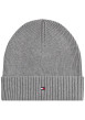 Thumbnail Bonnet en coton côtelé gris uni avec un large revers