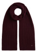 Thumbnail Écharpe bordeaux en coton et maille tricotée avec le logo de la marque