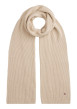 Thumbnail Écharpe beige en coton et maille tricotée avec le logo de la marque