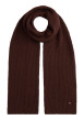 Thumbnail Écharpe marron en coton et maille tricotée avec le logo de la marque