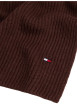 Thumbnail Écharpe marron en coton et maille tricotée avec le logo de la marque - Image 2