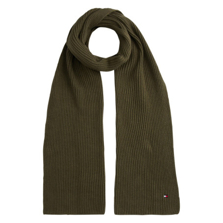 Écharpe kaki en coton et maille tricotée avec...