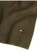Thumbnail Écharpe kaki en coton et maille tricotée avec le logo de la marque - Image 2