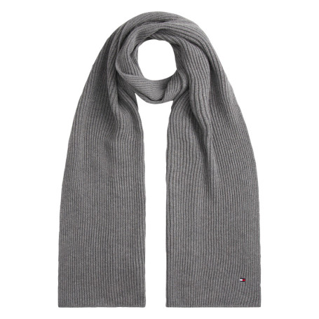 Écharpe grise en coton et maille tricotée avec...