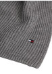 Thumbnail Écharpe grise en coton et maille tricotée avec le logo de la marque - Image 2