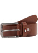 Thumbnail Ceinture en cuir camel avec logo de la marque et boucle à ardillon