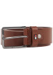 Thumbnail Ceinture en cuir camel avec logo de la marque et boucle à ardillon - Image 3