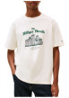 Thumbnail T-shirt en coton écru col rond orné d'un imprimé fantaisie - Image 2