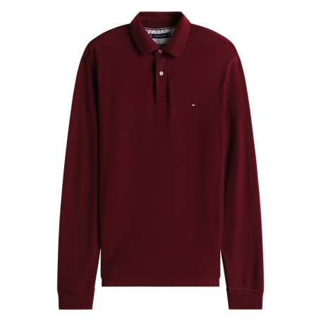 Polo en coton biologique bordeaux avec un col à...