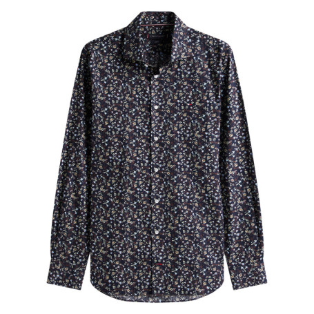 Chemise en coton marine ornée d'un motif floral...
