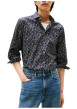 Thumbnail Chemise en coton marine ornée d'un motif floral avec un col à rabats - Image 2