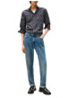 Thumbnail Chemise en coton marine ornée d'un motif floral avec un col à rabats - Image 5